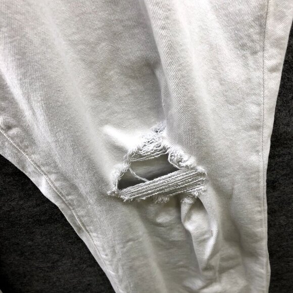 Old Navy High Rise OG Straight White Jeans Womens Size 18 Tall White Distressed - Picture 5 of 11